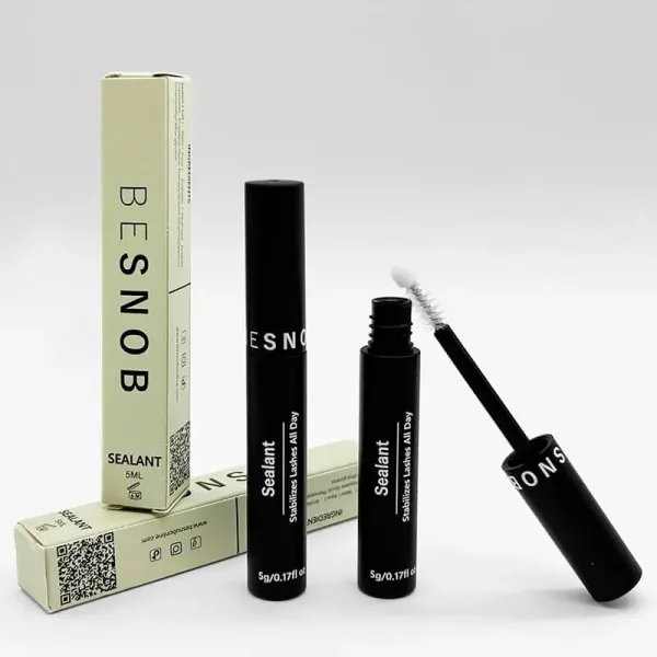 BE SNOB Lash Sealant bottle with open micro brush applicator