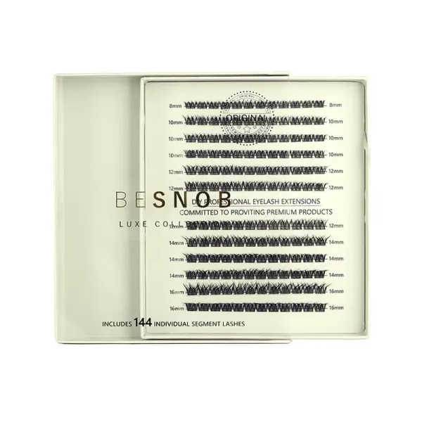 Opened package of Beth L-Curl cluster lashes