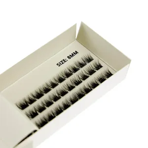 Diamante 8mm Individual Lash Segments close-up inside the tray