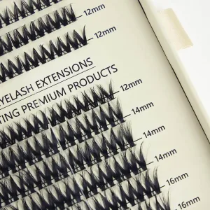 Close-up of BE SNOB Wet Cluster Lashes